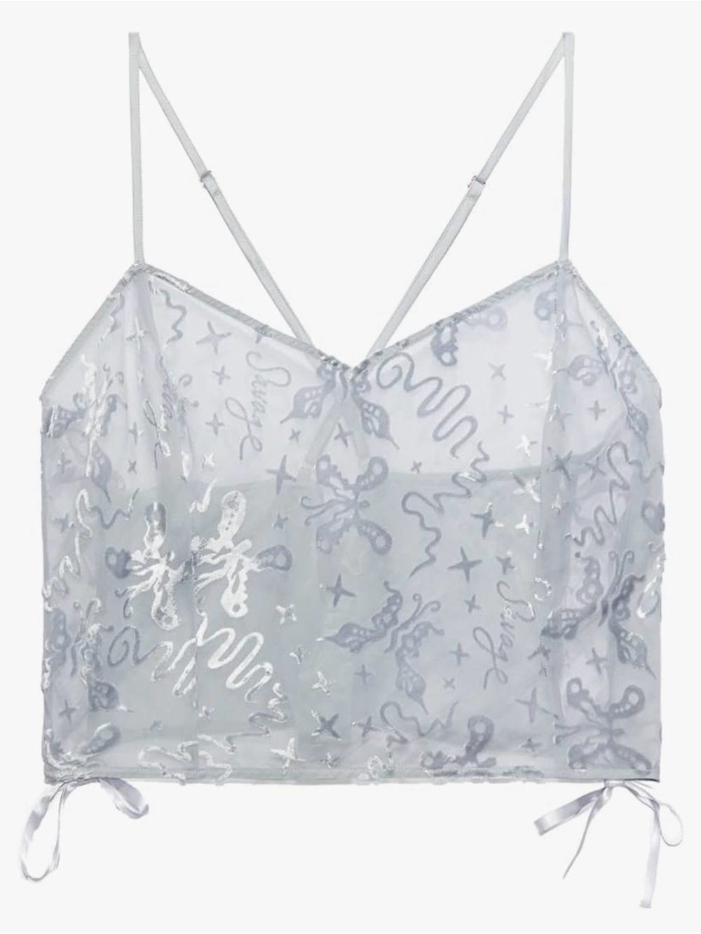 SAVAGE X FENTY Women's Devoré Dreams Velvet Sleep Cami grey size 3X